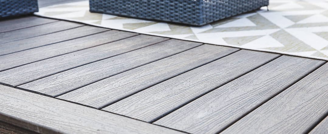 Close-up of composite wood deck
